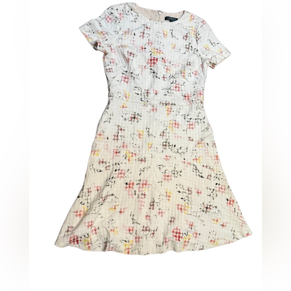 Lauren Ralph Lauren Floral‎ Fit & Flare Dress | Size 8 | Short Sleeve Lined